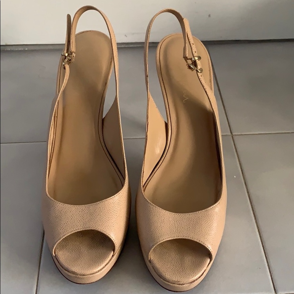 Cole Haan peep toe platform slingback, Size 8B